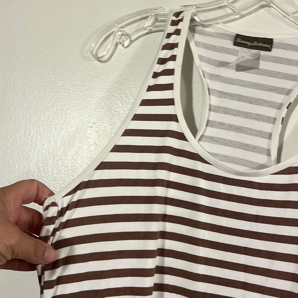 Tommy Bahama brown/white racer back maxi dress - Picture 2 of 7